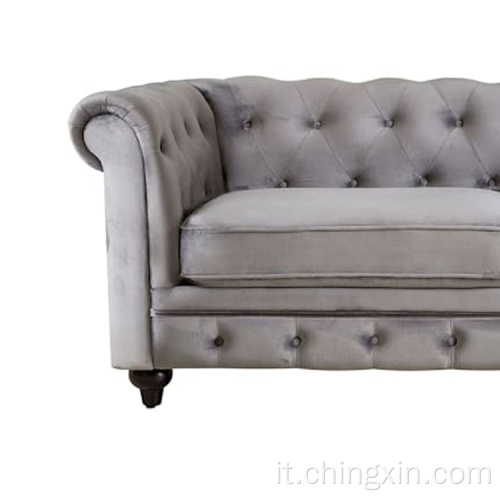 Mobili soggiorno in stile europeo in velluto in velluto in velluto divanofield divano divano grigio